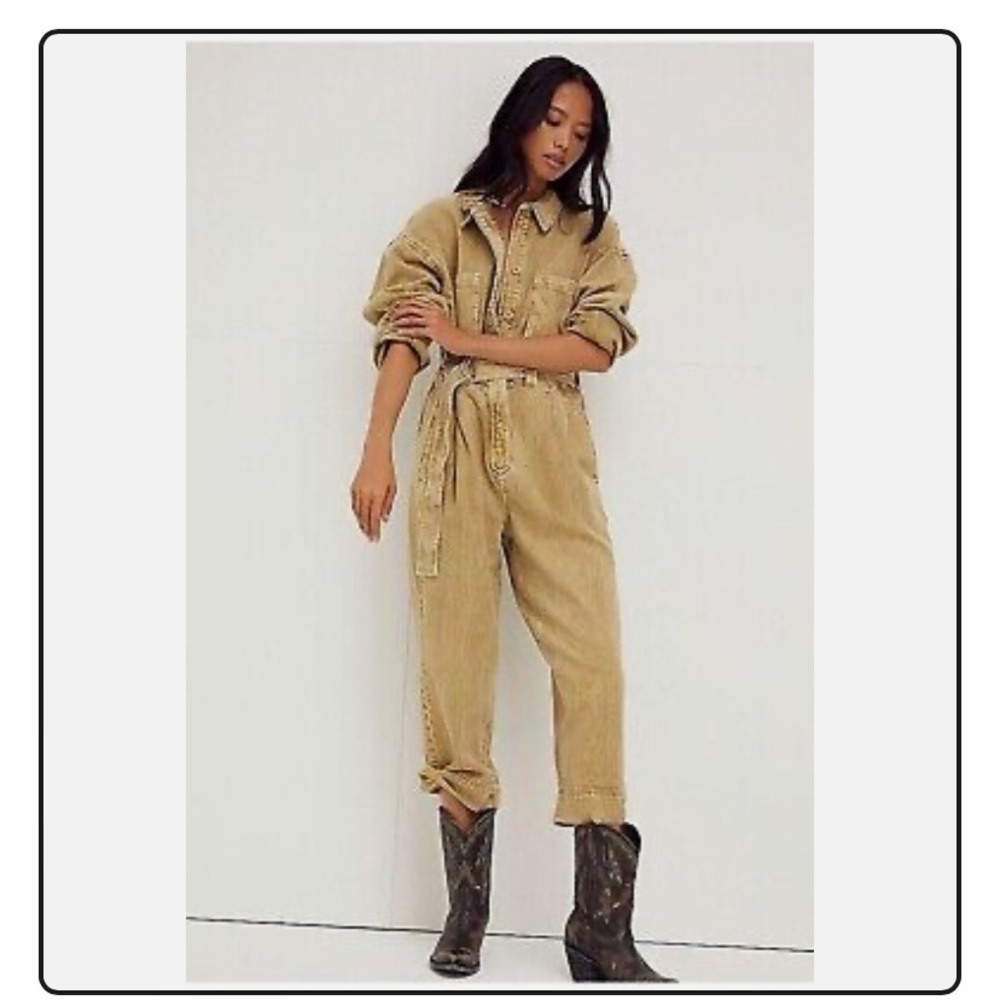 Free People Tan Jumpsuit with Effortless Style